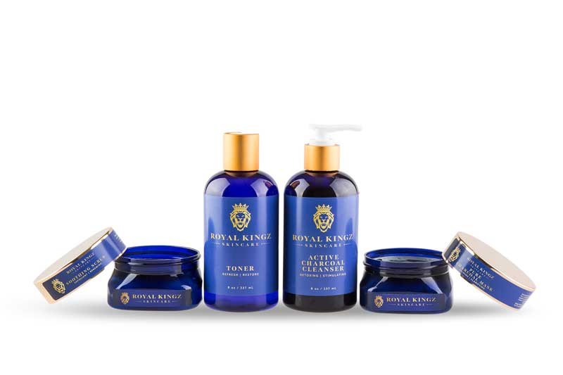 The Royal Regimen | Active Charcoal Cleanser, Pure Charcoal Mask, Soothing Scrub Exfoliant, Toner Refresh